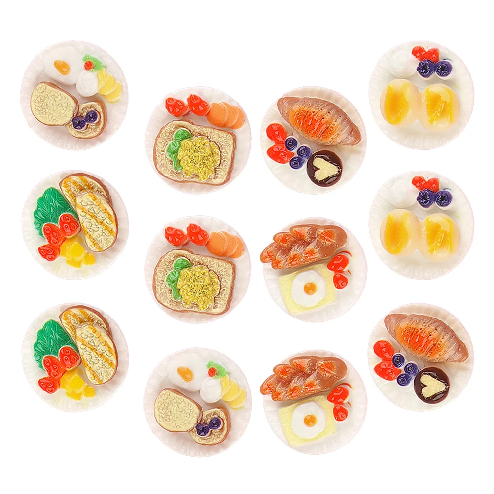 

18 Pcs Simulated Food Toys Mini Kitchen Scene Decor Snack House Accessories Resin Miniature