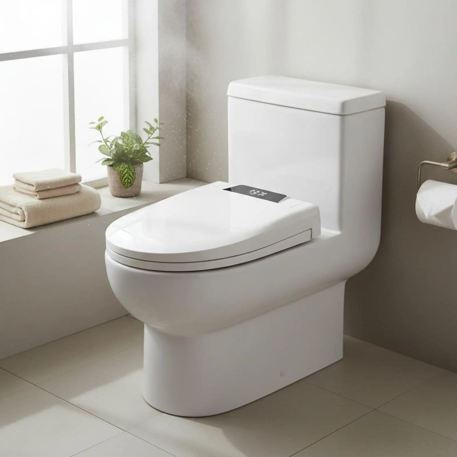 Smart Bidet Toilet Seat Instant Heating Automatic Bidet Seat Automatic Toilet Lid Warm Water Cleansing Self-Cleaning Nozzle