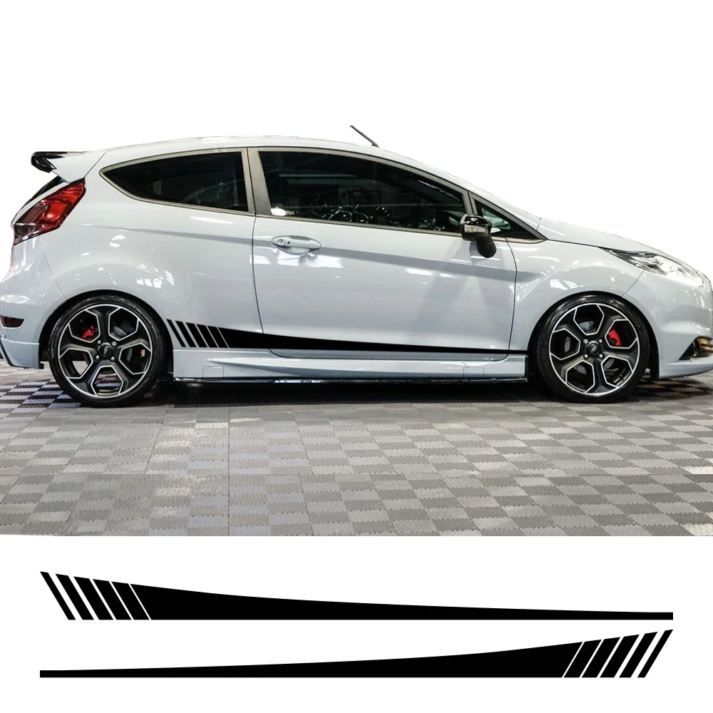 

Car Side Stripes Vinyl Decals Door Racing Stripes Sticker Graphics Accessories For Ford Fiesta MK7 3 Door 2008 - 2017 ST200