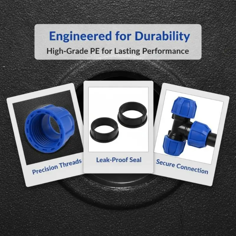 IBC Tank Adapter Leak-Proof 1/2'' 3/4'' Coarse Thread PE PVC Pipe Fitting for Garden Irrigation Water Supply System