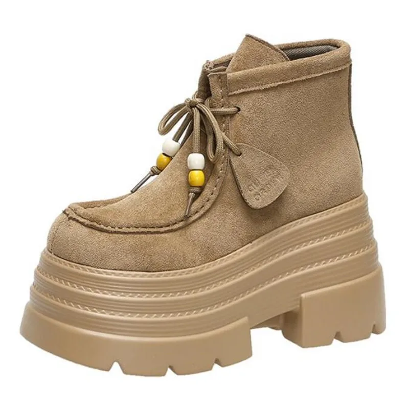 2025 منصة فاخرة حذاء بوت بطول الكاحل المرأة عالية الكعب مصمم أحذية الدانتيل موضة الشتاء أحذية امرأة قصيرة الاتجاه الجديد أحذية رياضية #1