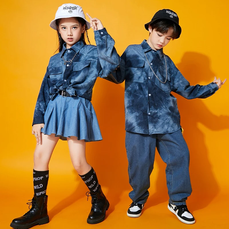 Kinder Street Dance Outfit Jazz Dance Bühne Kostüm Junge Hip Hop Kleidung Mädchen Fashion Runways Kostüm Hemd Rock Hosen YS2692