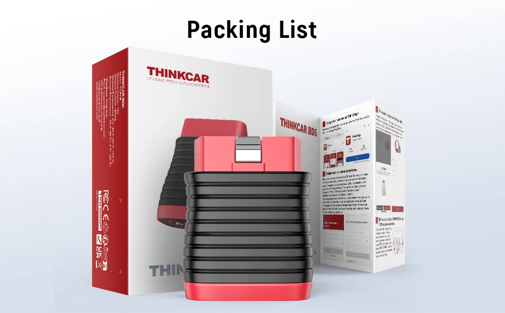 THINKCAR BD6 Auto OBD2 Scanner All System Diagnostic Tool for iOS&Android, 5 Reset Service Code Reader for All Cars Free Update