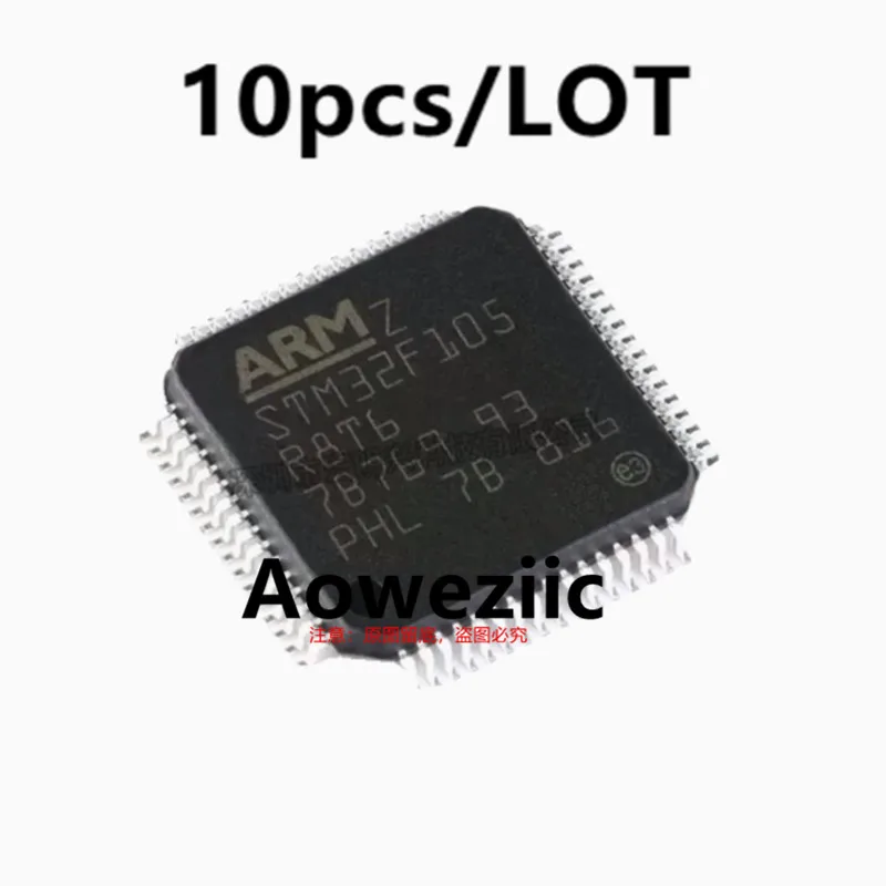 Aoweziic 2023+  100% New Imported Original  STM32F105R8T6 STM32F105RCT6 STM32F105RBT6 LQFP-64 32-bit Microcontroller MCU