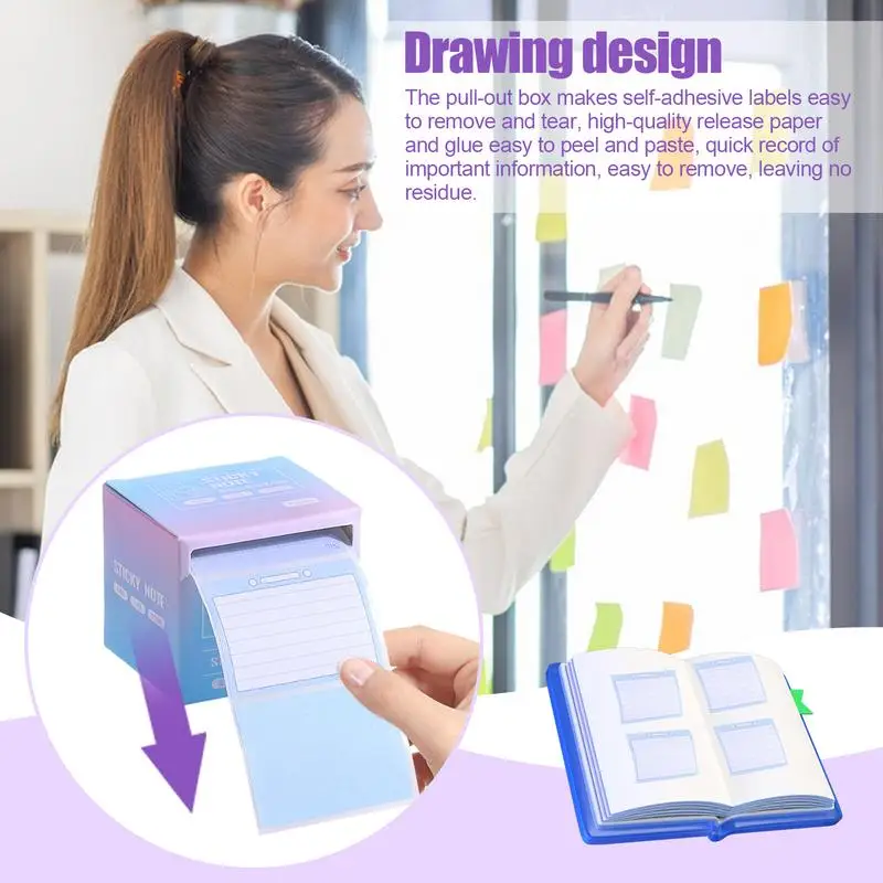Teacher Sticky Notes 256 Sheets Pull Out Writing Notes Cute Sticky Note Tape Small Note Pads For Painting Notes Message Helper
