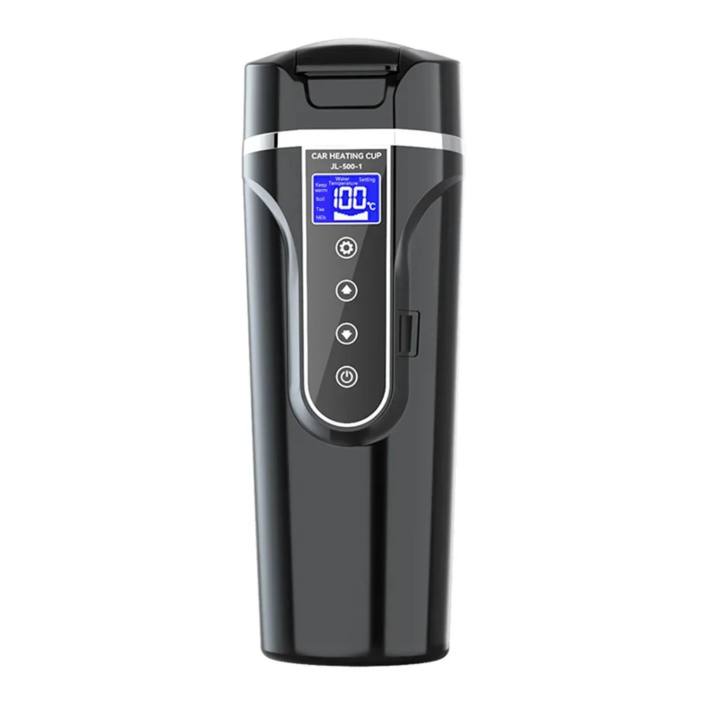 

12V Electric Car Kettle Heating Cup 500ml Stainless Steel Travel Mug for Coffee and Tea Fast Heating in 25 Minutes