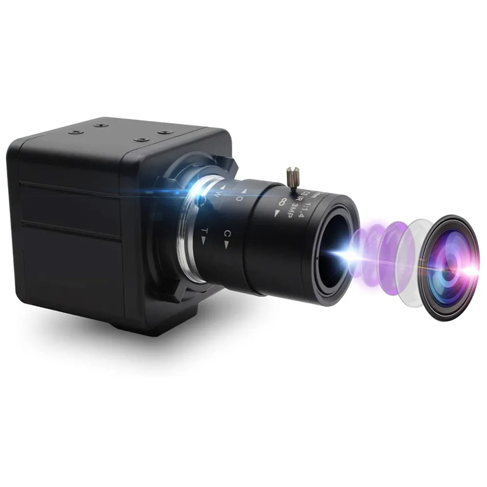 2026 ELP Industrial Monochrome AR0144 2.8-12mm Varifocal Lens Camera Usb Global Shutter for Biometric Scanning