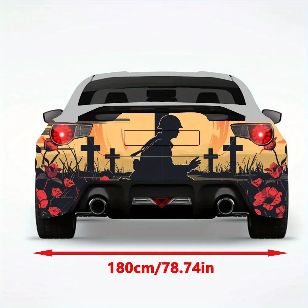 War_Memorial_Poppy_Field Car Sticker-Vinyl Decal for Car Rear, Waterproof Self-Adhesive Vinyl Stickers for Vehicle Tail & Bumper