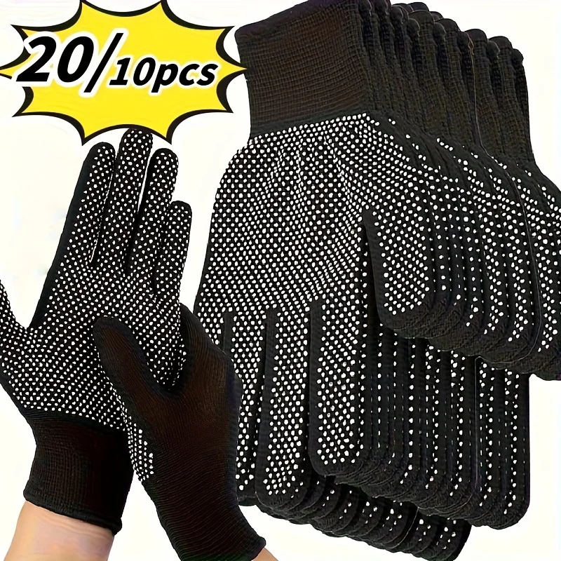 

10/20 Pairs Heavy-Duty Nylon Gloves - Lightweight Grip, Elastic Closure, Easy Clean for Riding Fishing Camping Hunting