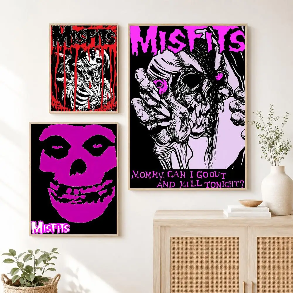 Pop Music M-Misfits Poster Self Adhesive Wall Art Decor for Bedroom Living Room Office Home Decor Gift