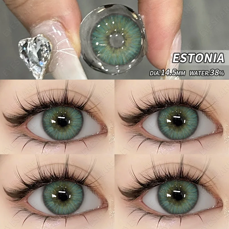 EYESHARE New Color Contact Lenses for Eyes Fashion Green Lenses Brown Eyes Contacts Lenses Gray Contacts Lens Yearly 2pcs/pair