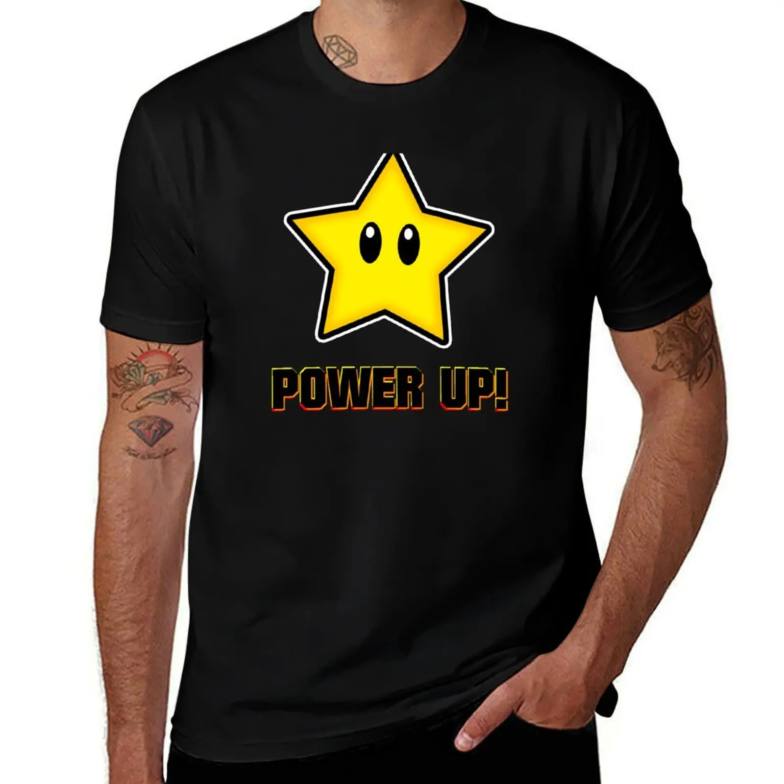 Power Up Star! T-Shirt sports fans kawaii clothes quick-drying mens graphic t-shirts pack