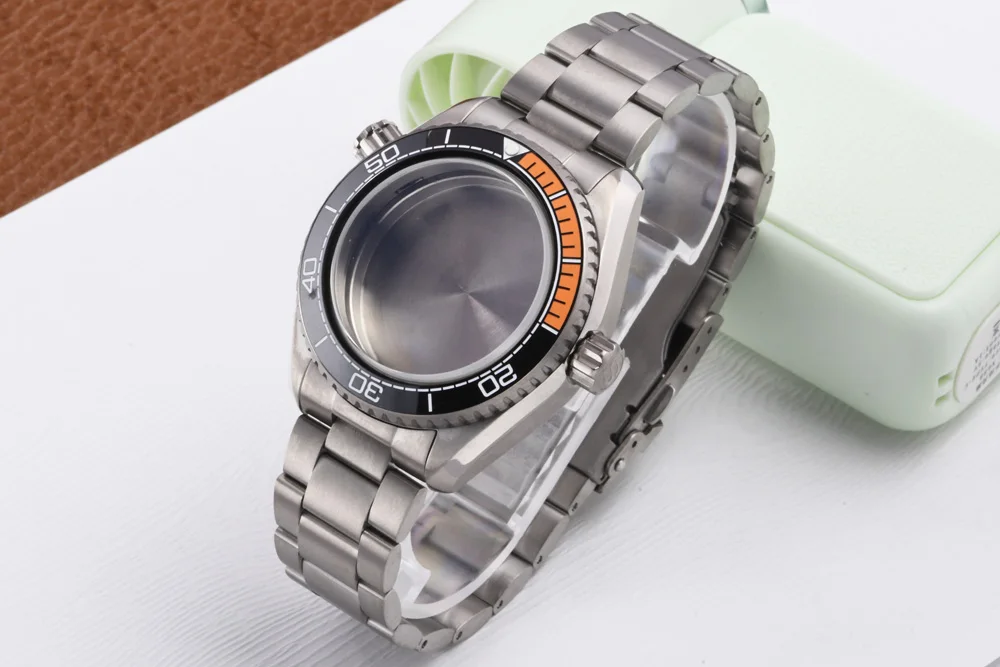 Titanium 3-Uhr-Uhrengehäuse mit Armband passend für SEIKO Mod C3 Super Luminous Saphirglas Taucheruhr für NH35A/36A Uhrwerk Ersatzteile – Detail 9