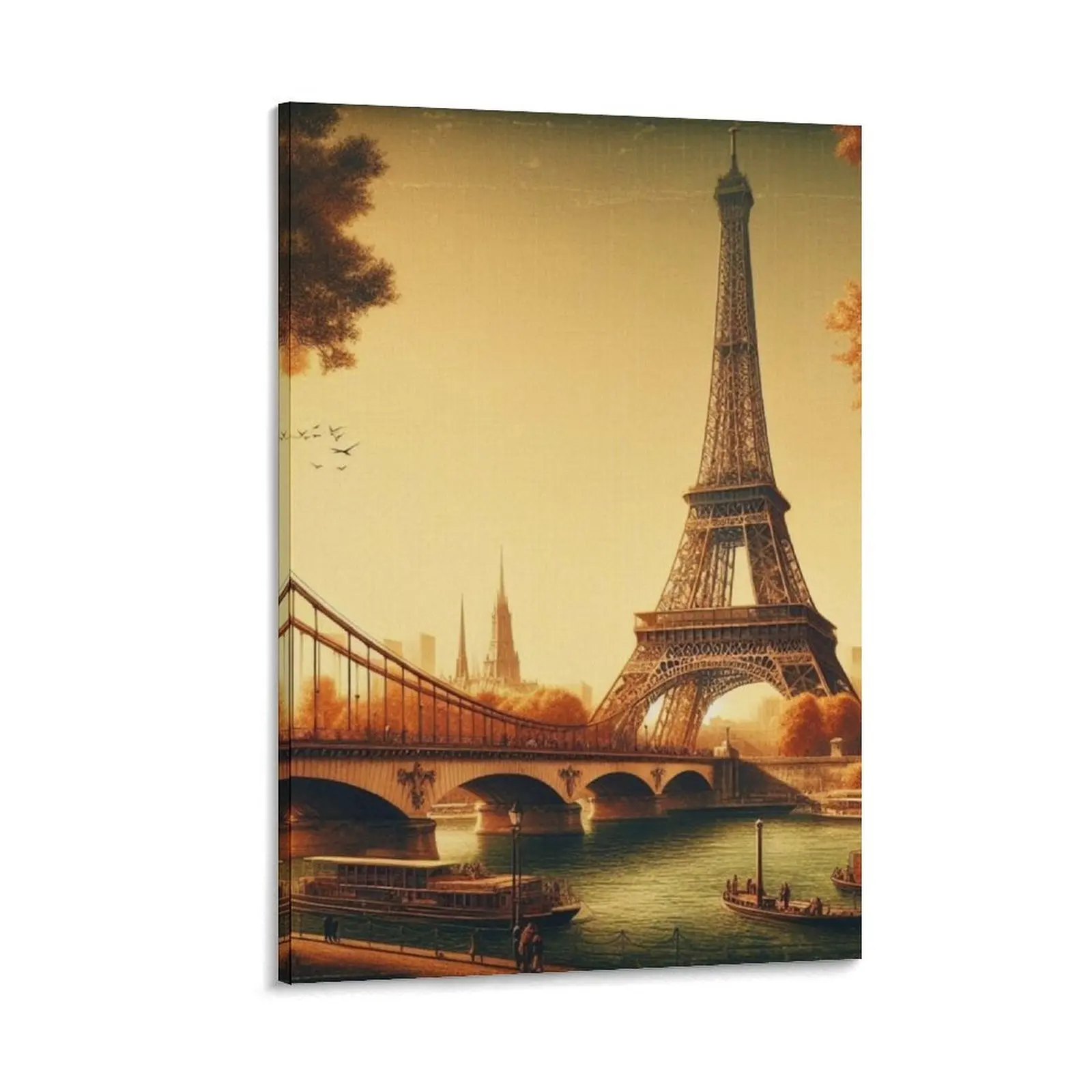

Vintage Eiffel Tower Paris Canvas Painting accessories for home decor Decoration wall aesthetic room decor Picture on the wall