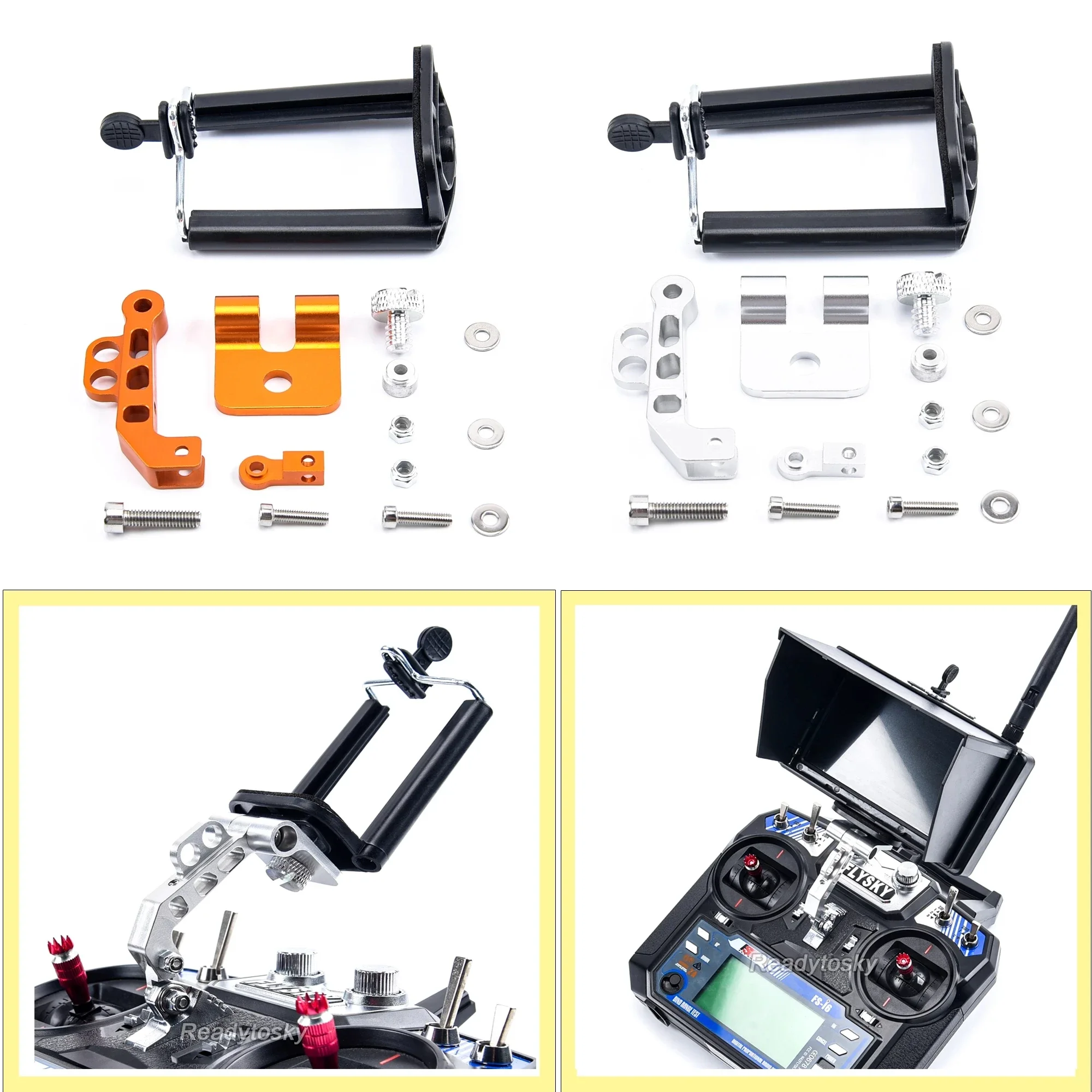 Monitor Phone Holder Clip Bracket Mount Support FlySky FS-i6 I6S Remote Controller RC Transmitter Drone RC Multicopter Parts