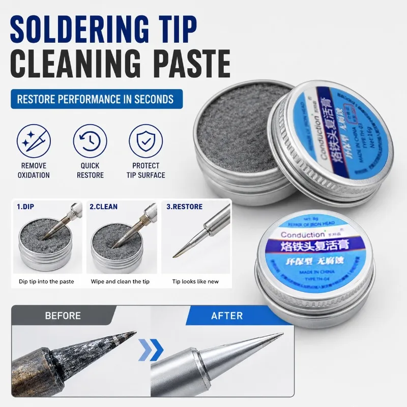 Soldering Iron Tip Refresher Paste Oxidation Remover Re Tinning Repair Cream Maintenance Cleaner for Welding Tools DIY Tool Sets