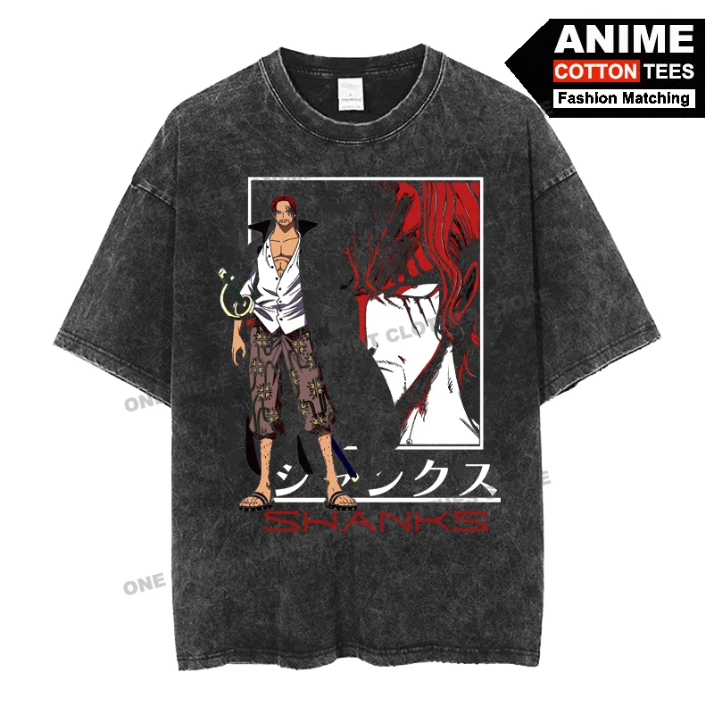 

Anime Peripheral Clothing ONE PIECE - Four Emperors · Shanks Print T Shirt Street styl Men Women Short Sleeve Cotton Loose Tees