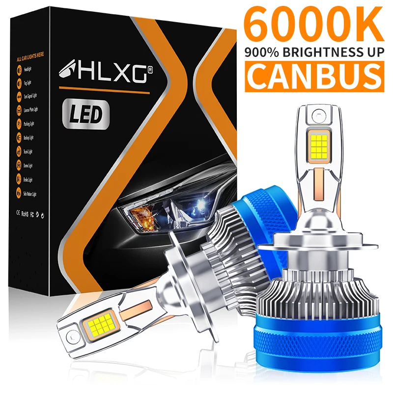 

HLXG H7 H4 Светодиодные фары Canbus K5C H1 H11 H8 H9 9005 HB3 9006 HB4 9012 HIR2 Двусторонние 9084 CSP Супер автомобильные фары 6000K Противотуманные фары