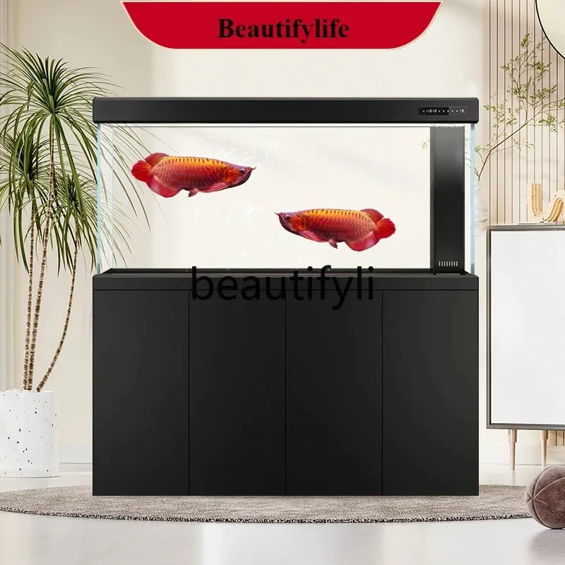 H Large arowana tank light luxury ultra-white glass intelligent ecological bottom filter goldfish tank A