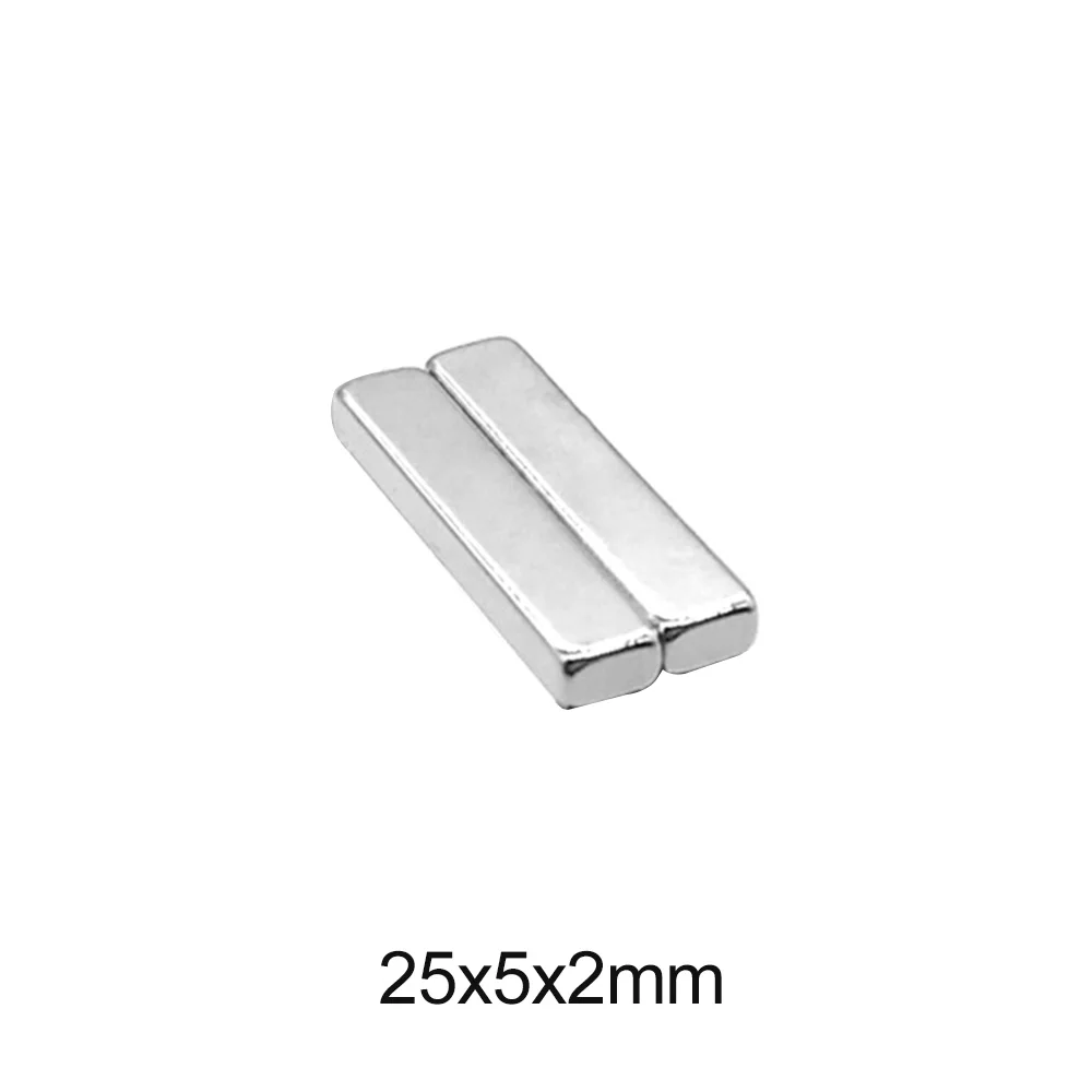 강력 시트 희토류 자석 블록, 네오디뮴 자석, 25x5x2, 25x5x2mm, 5 개, 10 개, 20 개, 50 개, 100 개, 200 개, 250 개 2
