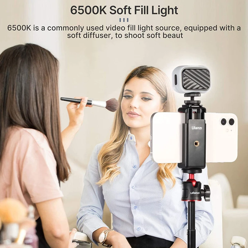 Ulanzi VL28 6500K Ultra Mini Rechargable LED Video Light Adjustable Vlog Light for Youtube Selfie Live Type-C Charging Light