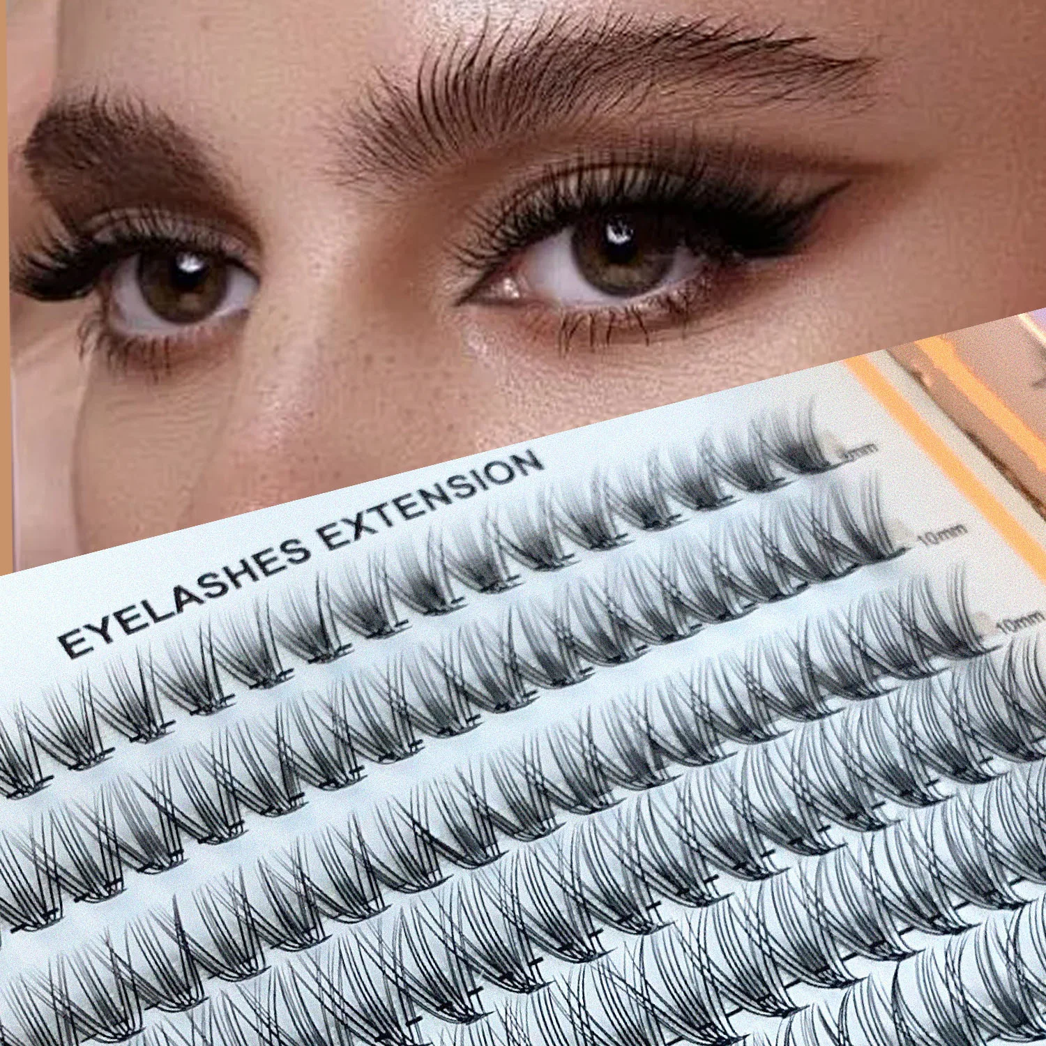 DIY-Cluster-Falsche Wimpern, natürliche Simulation, gekräuselt, erhältlich in verschiedenen Längen, kann mit persönlichen Lieblingseffekten kombiniert werden