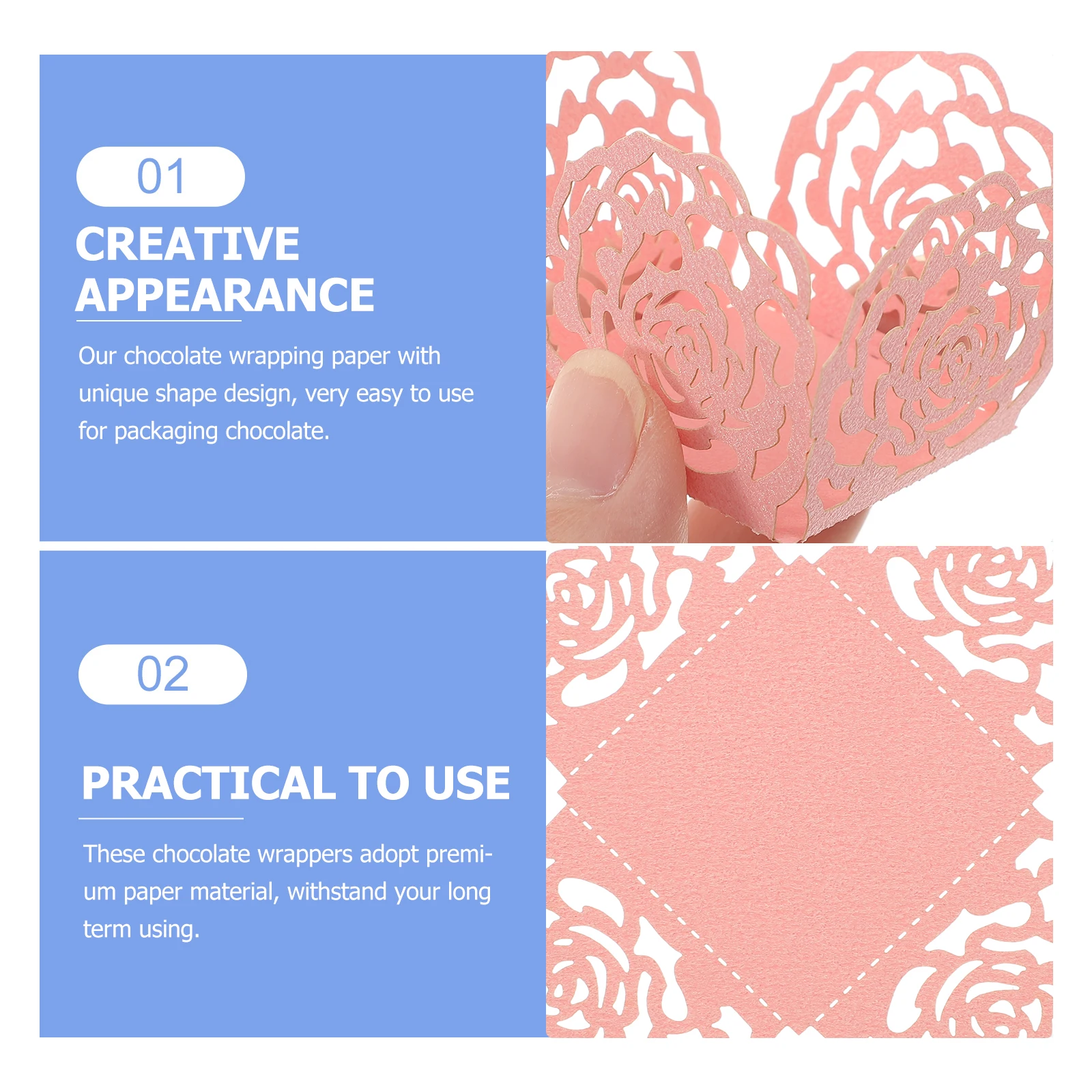 

50 шт. декоративные вкладыши для шоколадной упаковки, креативный внешний вид розы для демонстрации десертов и конфет, упаковка для шоколада