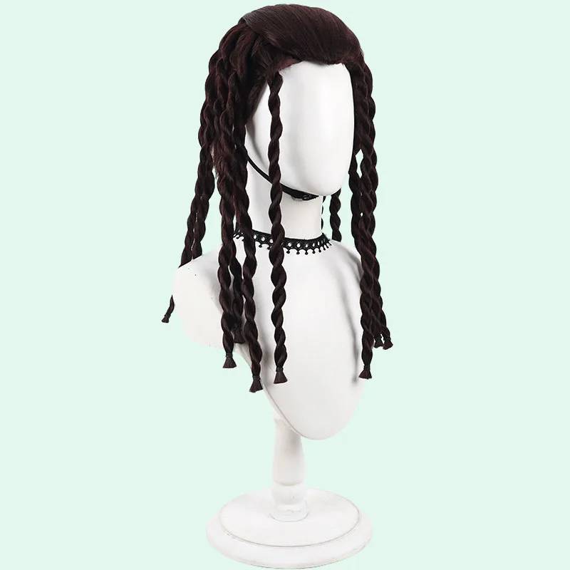Anime JOJO Ermes Costello Cosplay Wig Black Long Dreadlocks Synthetic Hair For Women Men Halloween Costume Party Carnival Props