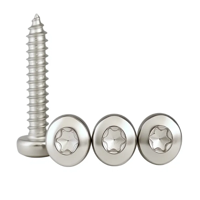 10pcsM2.2 M2.9 M3.5 M3.9 M4.2 M4.8 M5.5 M6.3  Stainless steel 304 Pan head Round heads  self-tapping nail tamper Star torx screw