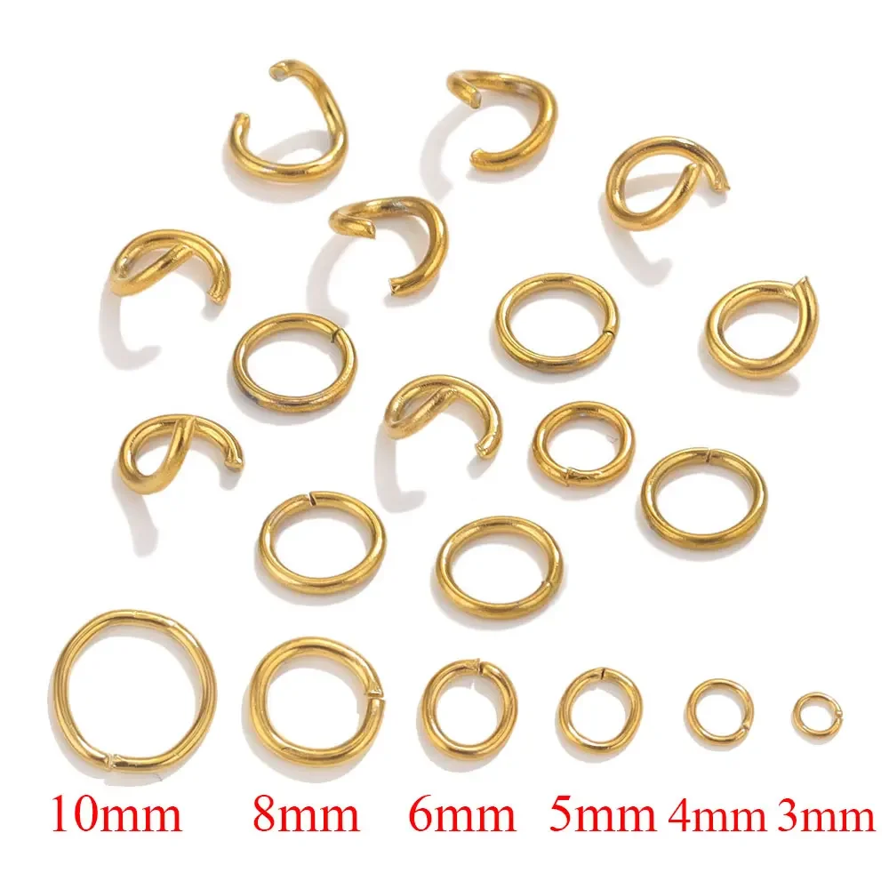 

100pcs Gold Plated Stainless Steel Jump Ring Connector For Jewelry Making DIY Necklace Bracelet Connectors Jewelry Supplies