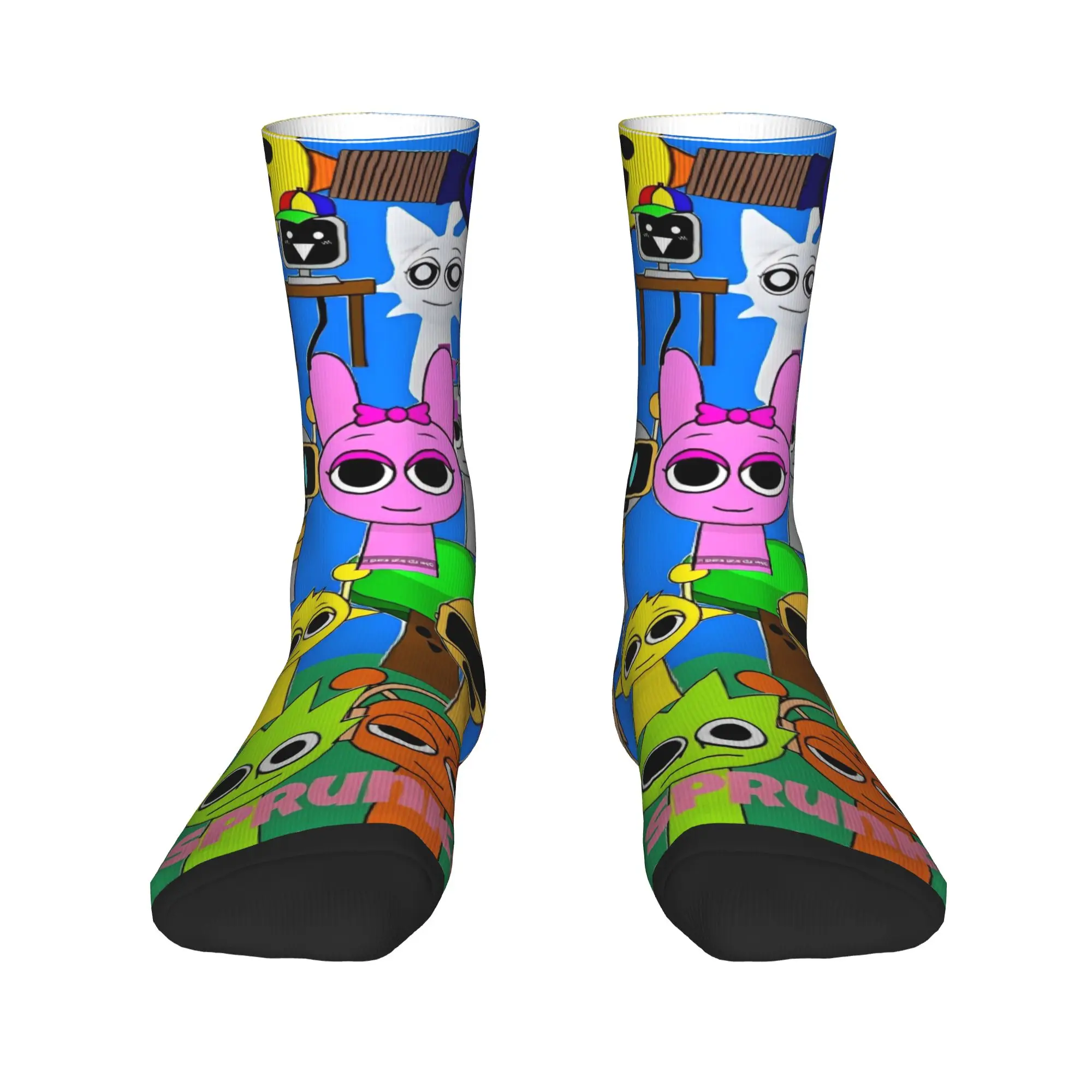 

Осенне-зимние носки унисекс в стиле хип-хоп с героями мультфильмов Incredibox Sprunki, нескользящие баскетбольные носки