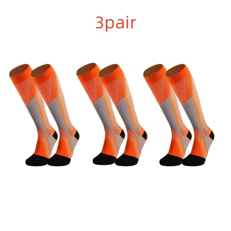 

3 пары профессиональных спортивных носков для мужчин и женщин, компрессионные носки для фитнеса, велоспорта на открытом воздухе, для похудения и растяжки ног, для футбола.