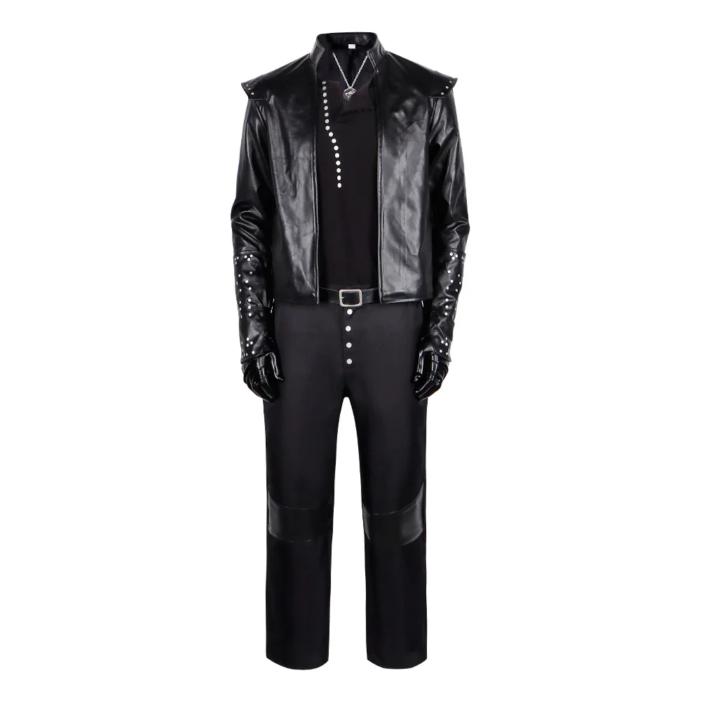 

Man Geralt of Rivia Cosplay Costume Geralt Black Outfits Halloween Carnival Cosplay Geralt Customized Clothes