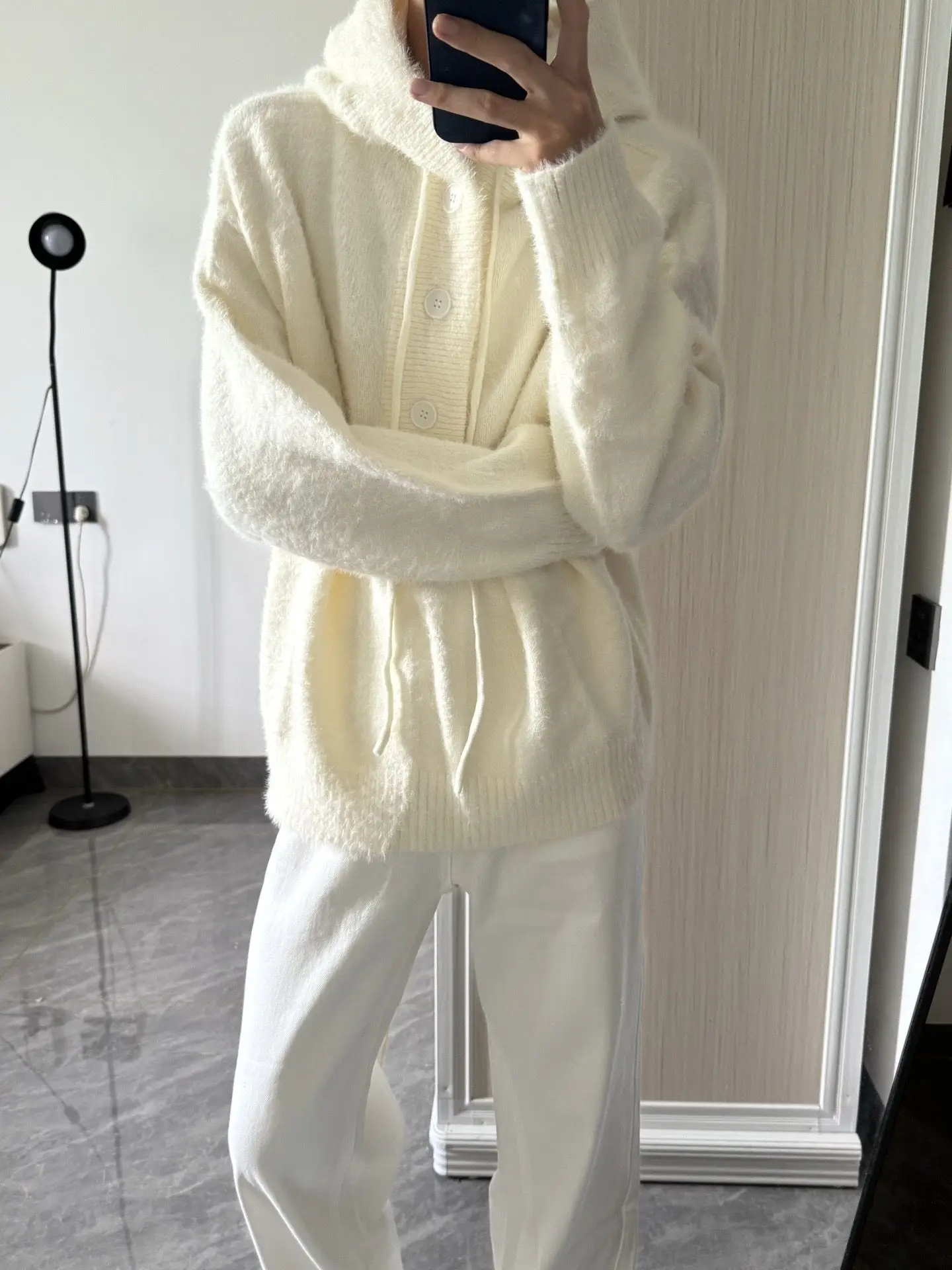 

ed Men's Knitwear in Apricot Color Casual Autumn Winter Sle Inner Wear High Quali Long Sve Sweater with Buttons