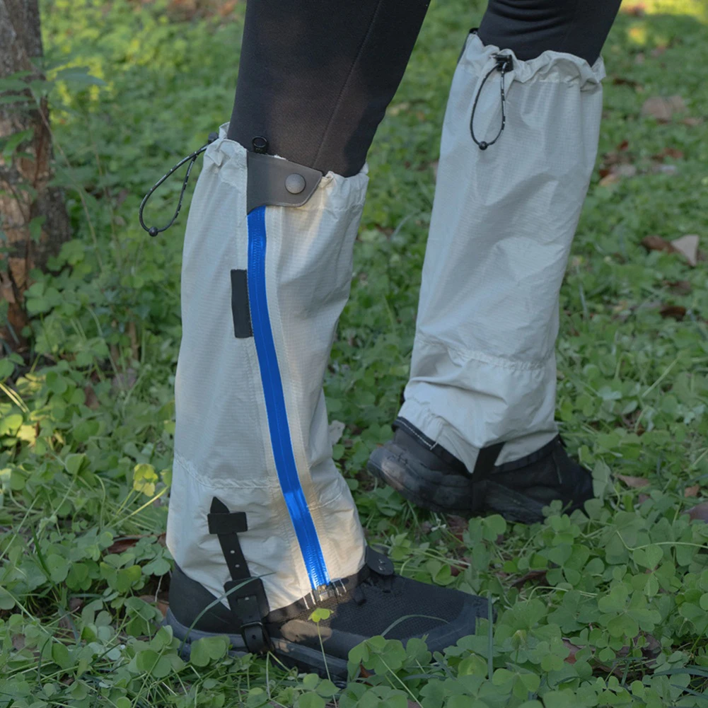 1 زوج المشي لمسافات طويلة غطاء للقدم تنفس مقاوم للماء الثلوج برهان الرمال برهان طويل الساق الجراميق للصيد في الهواء الطلق أجزاء الجري البرية