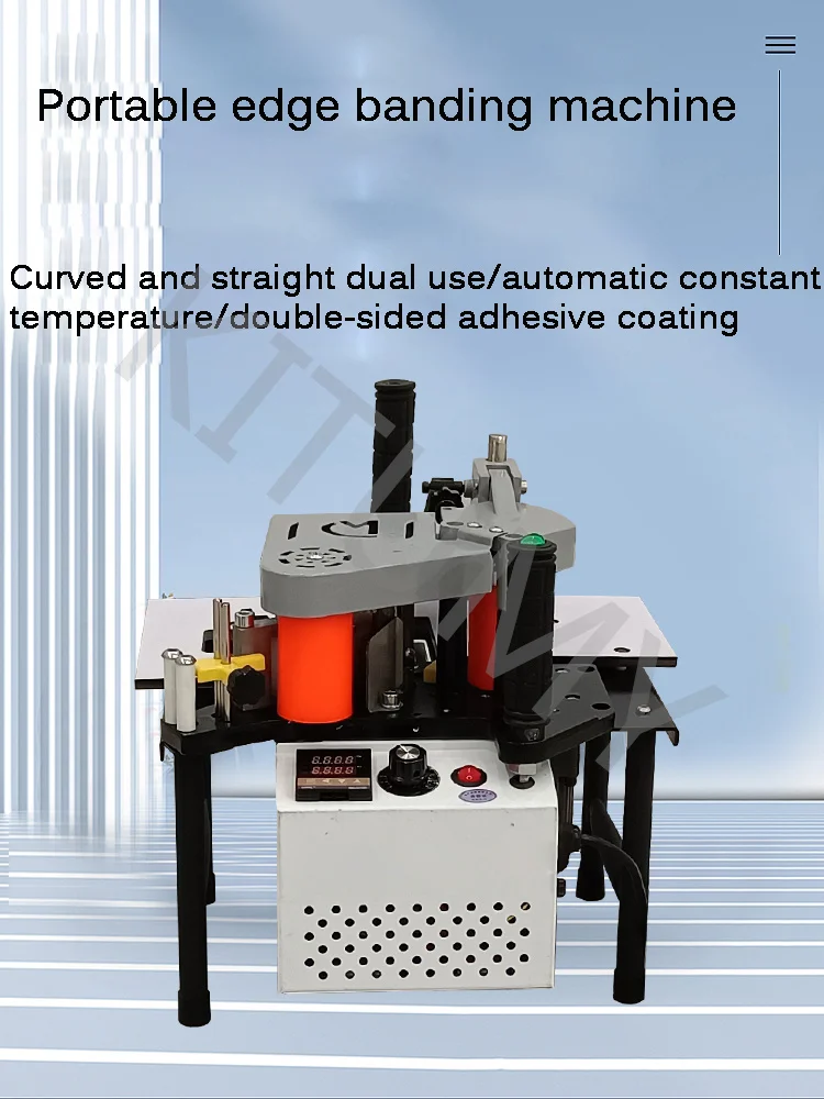 220V 1100W Small Manual Edge Banding Machine Double Side Gluing Portable Edge Bander Woodworking Edge Banding Machine