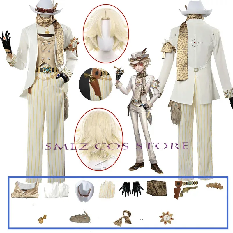

Brilliant lone Wolf Norton Campbell Cosplay Game Identity Ⅴ Prospector Costume Suit Uniform Hat Prop Set for Party Man Outfit