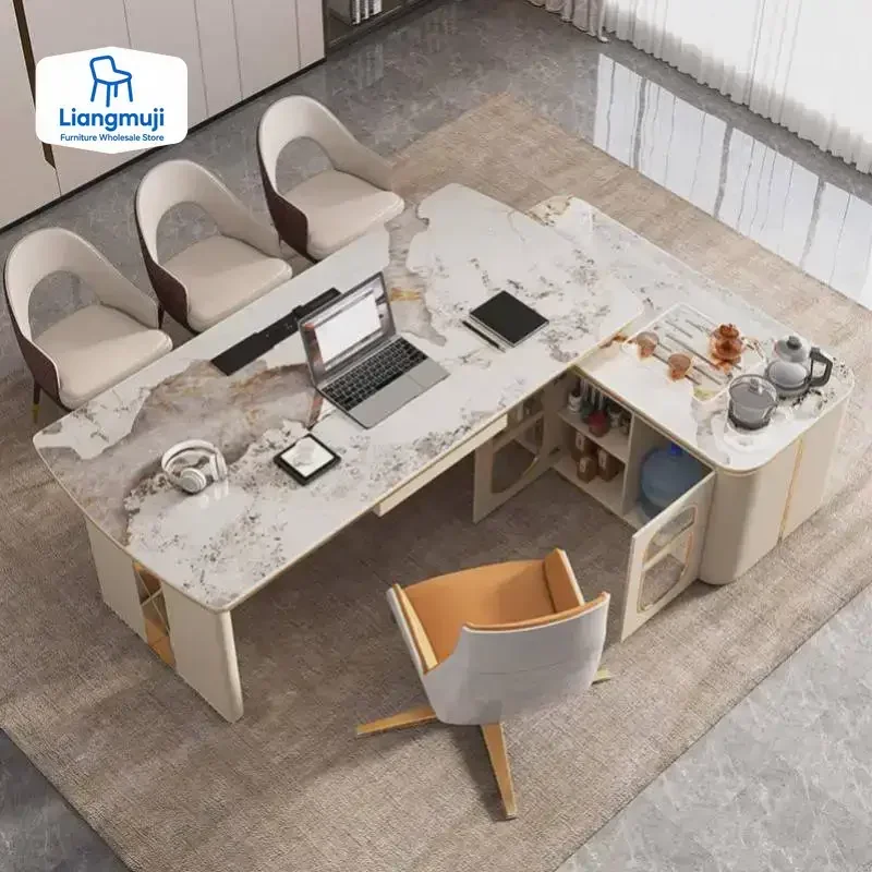 L Shape Luxury Executive Desk Asthetic Drawers Drawers Bureaux Computer Desk Work Luxury Mesa De Escritorio Furniture Office