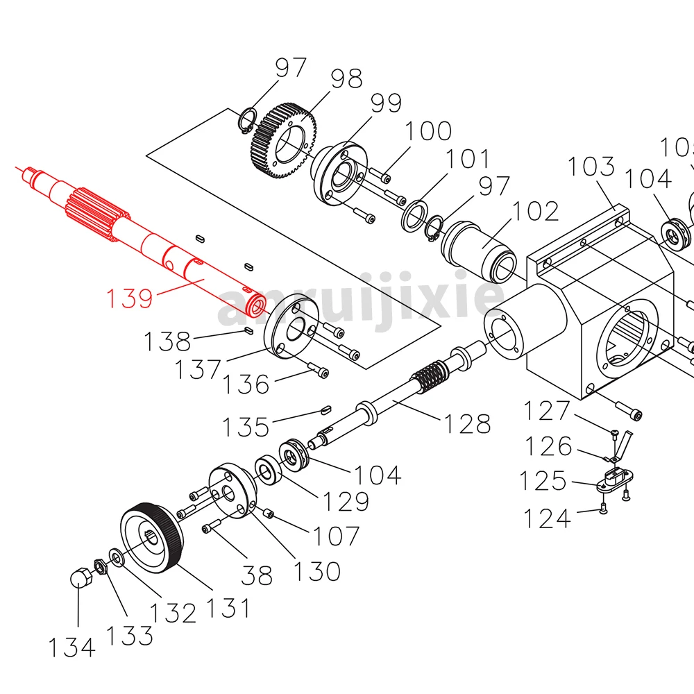 Gear Shaft for SIEG SX3-139&JET JMD-3&BusyBee CX611&Grizzly G0619