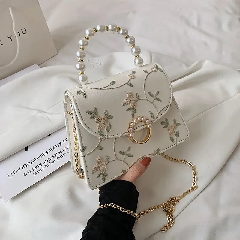 NEWEST Shell Beads Bags Fashion Sweet Clutch Bag Women\'s Handbags Lace Wedding Lady Chain Women Shoulder Crossbody Bag Purse