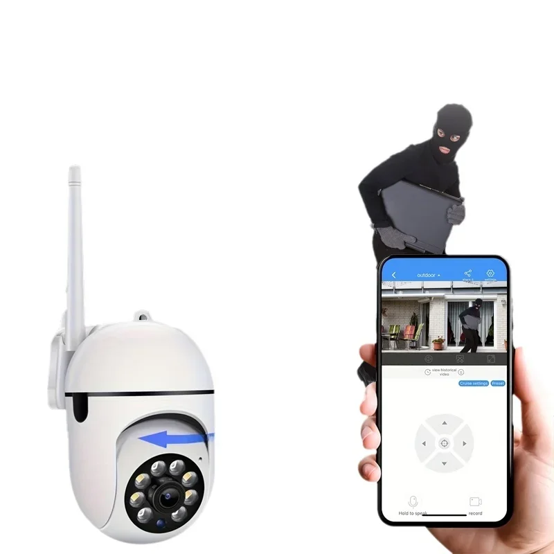5MP Wifi IP Wireless Security Surveillance PTZ Camera 4X Zoom Cameras Tracking Two-way Audio HD Night Color Cam V360PRO APP