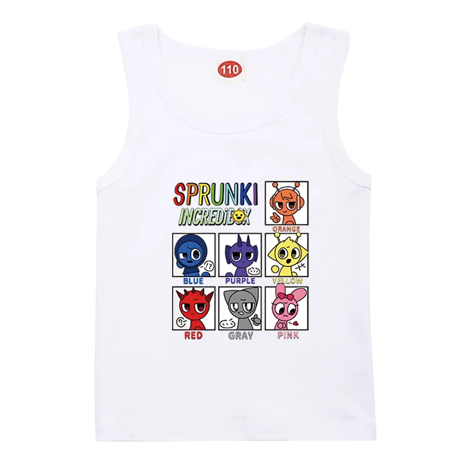 Sprunki Incredibox Hot Game Musid Song Kids Cotton Vest Comfortable Versatile Casual Cute Summer Fashion Trend Surprise Gift New