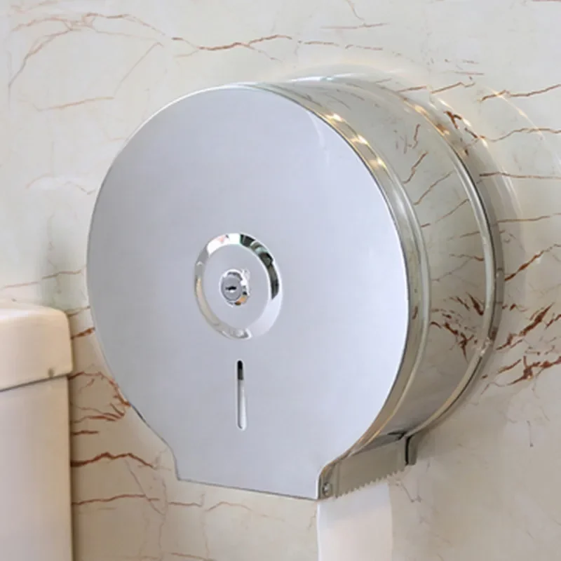 for Large Roll Paper Box Tissue Holder Bathroom Waterproof Toilet Large Plate Paper Holder Paper Towel Holder Hotel Stainless