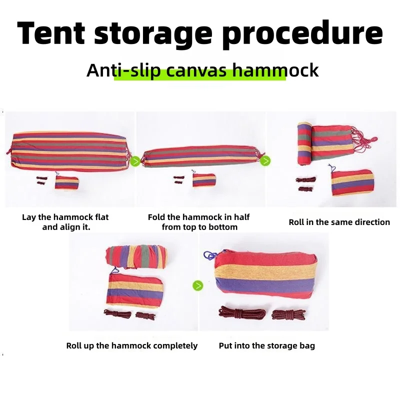 أرجوحة قماشية خارجية أرجوحة لشخص واحد أو مزدوج خطوط ملونة وعصا منحنية من البوليستر مضادة للانزلاق في الفناء الخلفي المريح #6