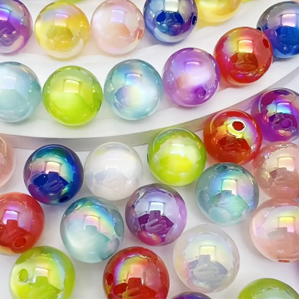 

10/30pcs 16mm Colors UV Resin Cat Eye Beads Round Loose Spacer Beads For Jewelry Making DIY Necklace Bracelets Pen Accessories