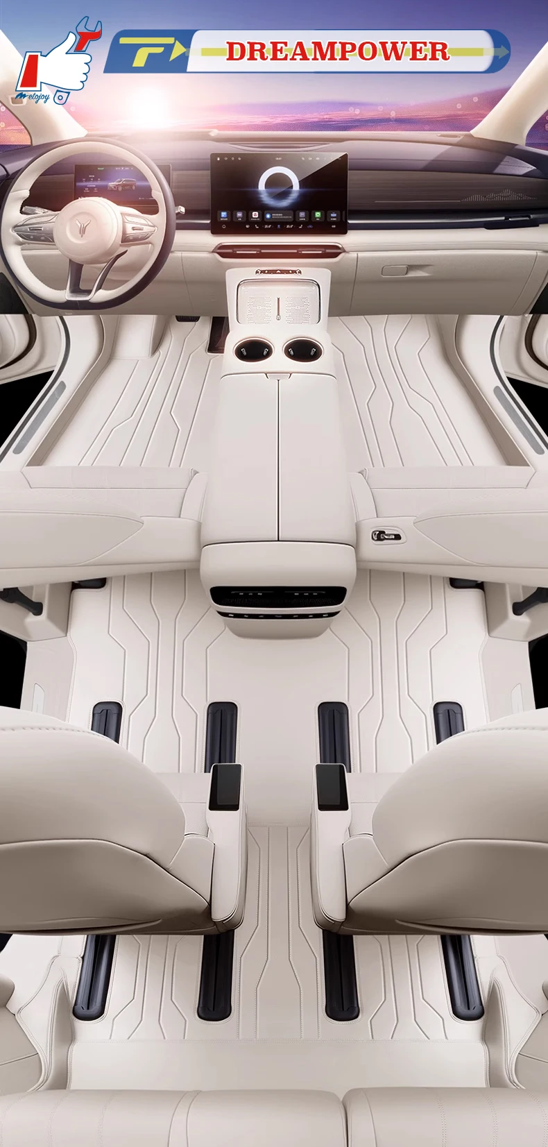 

Left-hand Drive Car Floor Mat For VOYAH DREAMPOWER‌ 2022-2026 7Seats Car Full-Surrounded Foot Mat Mat Floor Liner Floor Carpet