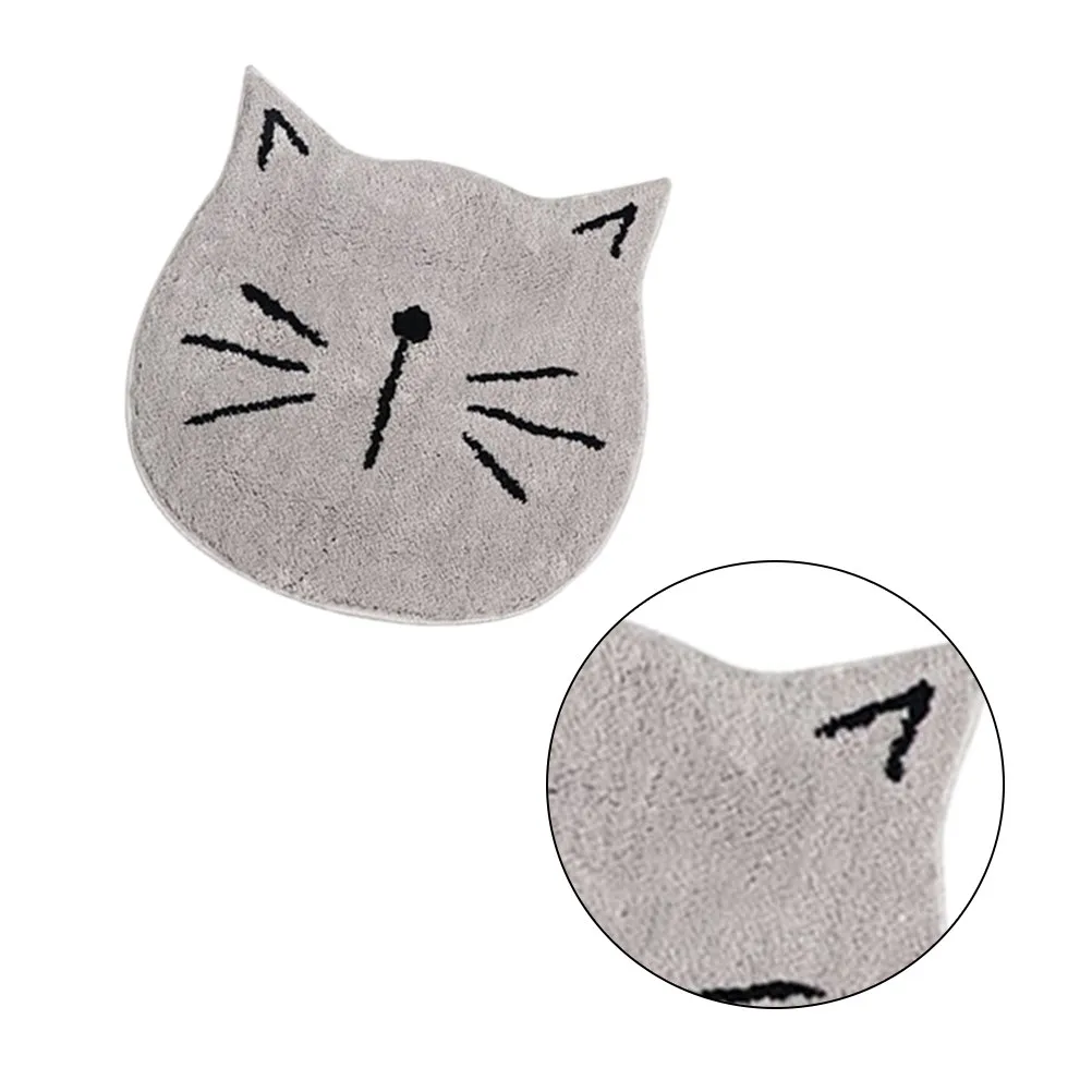 

60x60cm Cat Design Bathroom Floor Mat Non-Slip Water Absorbing Bath Rug Comfortable Pressure Relief Doormat for Bathroom Bedroom