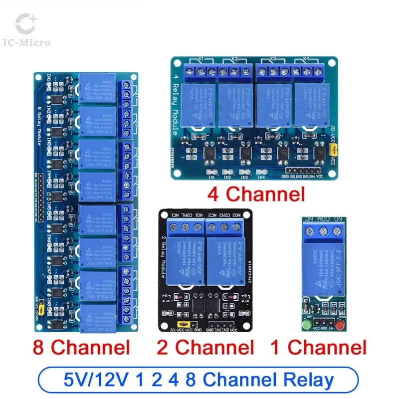 XCW  5V 12V 1 2 4 6 8 channel relay module with optocoupler. Relay Output 1 2 4 6 8 way relay module for arduino In stock