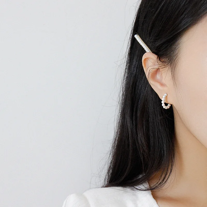 S925 pure silver white pearl shell earrings for women, classic luxury fashion versatile jewelry gift