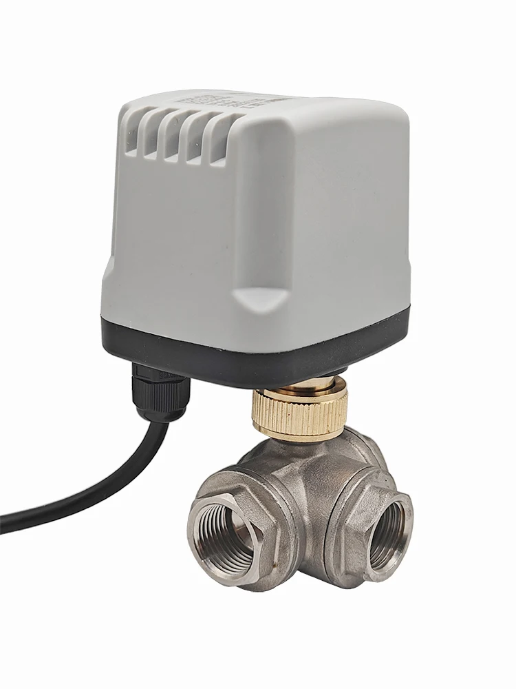Imagem -02 - Motorizada Válvula de Esfera tipo t Impermeável Dn15 Válvulas de Esfera Elétrica 3-way Ip65 ac dc 220v 24v 12v em Aço Inoxidável
